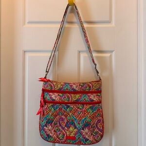 Vera Bradley Bright Floral Quilted Crossbody in Red, Pink, Turquoise